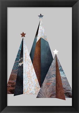 Framed Three Christmas Trees Print