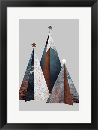 Framed Three Christmas Trees Print