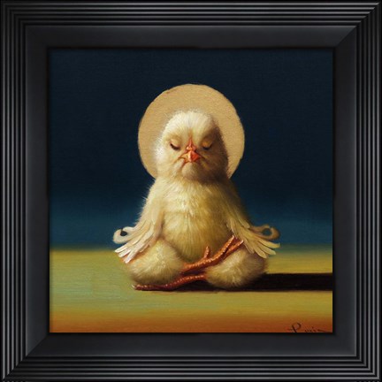 Framed Yoga Chick Half Lotus Print