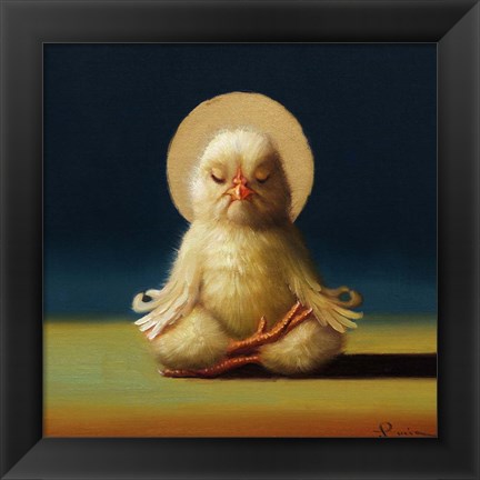 Framed Yoga Chick Half Lotus Print