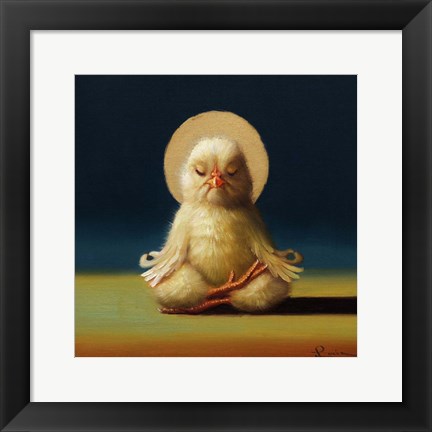 Framed Yoga Chick Half Lotus Print