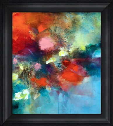 Framed Behind The Flowers Print