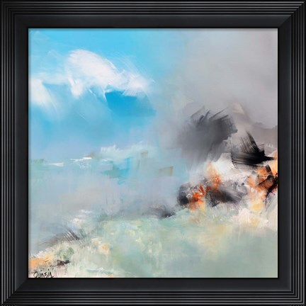 Framed Living Blue Print