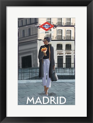 Framed Girl in Madrid Print