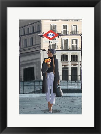 Framed Girl in Madrid Print