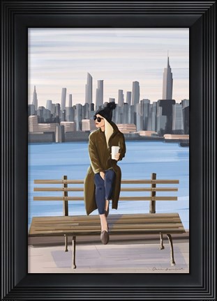 Framed Girl in New York Print