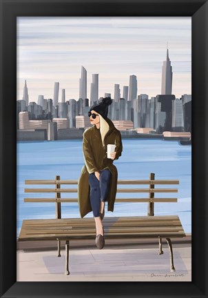 Framed Girl in New York Print