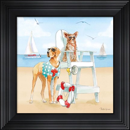 Framed Summer Fun at the Beach IV Print