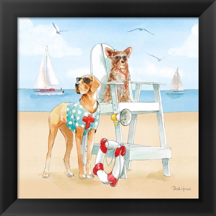 Framed Summer Fun at the Beach IV Print