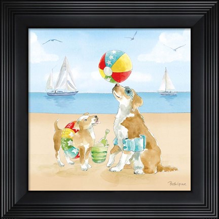 Framed Summer Fun at the Beach II Print