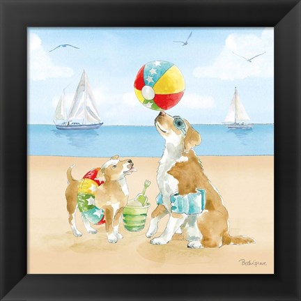 Framed Summer Fun at the Beach II Print