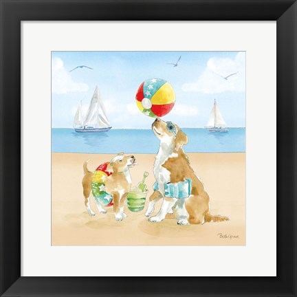 Framed Summer Fun at the Beach II Print