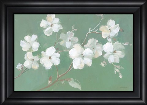 Framed Blossoms on Sage Print