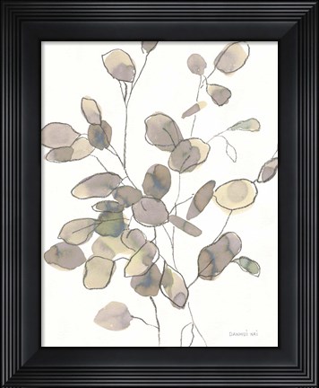 Framed Transparent Leaves Dark Crop Print
