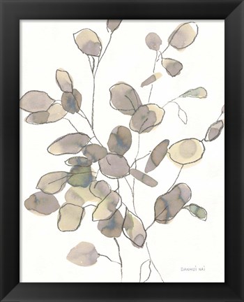 Framed Transparent Leaves Dark Crop Print