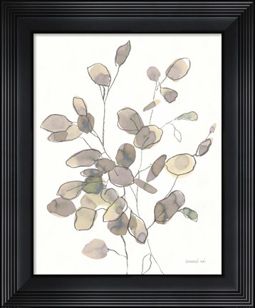 Framed Transparent Leaves Dark Print