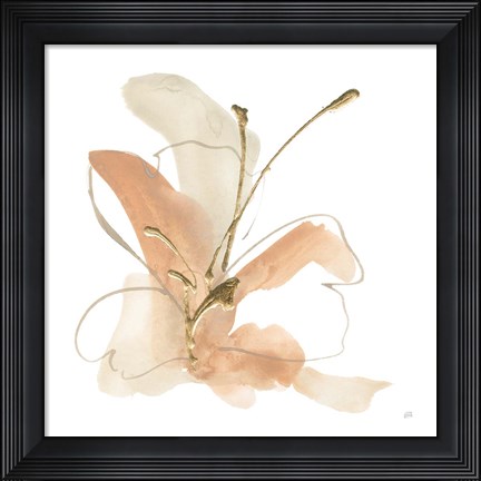 Framed Butterfly Flower I Print