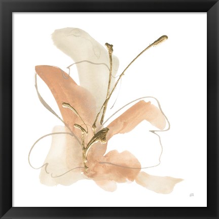 Framed Butterfly Flower I Print