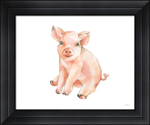 Framed Sweet Piggy Sitting Print