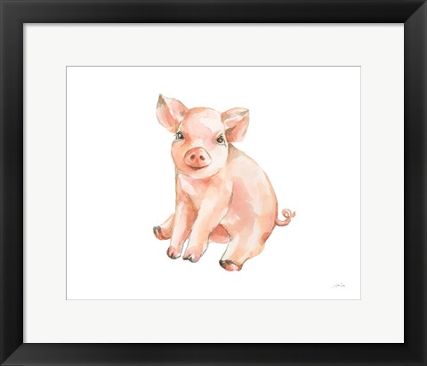 Framed Sweet Piggy Sitting Print