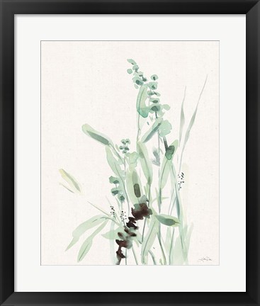 Framed Grasses III on Linen Print