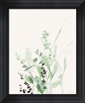 Framed Grasses II on Linen Print