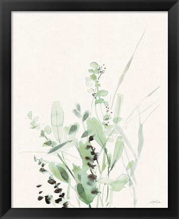 Framed Grasses II on Linen Print