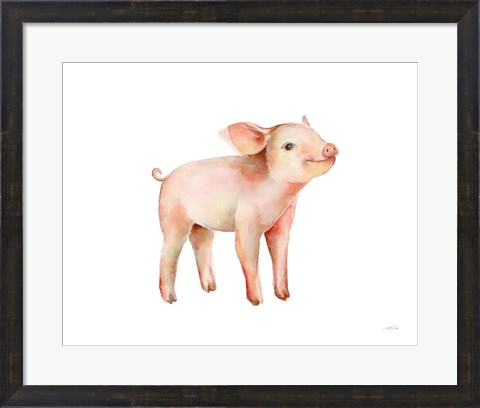 Framed Sweet Piggy on White Print