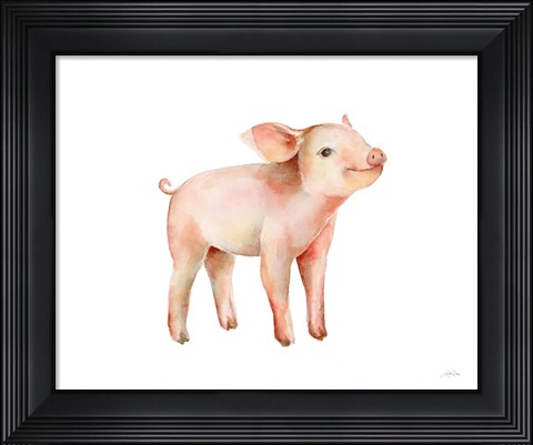 Framed Sweet Piggy on White Print