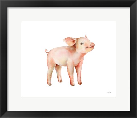 Framed Sweet Piggy on White Print