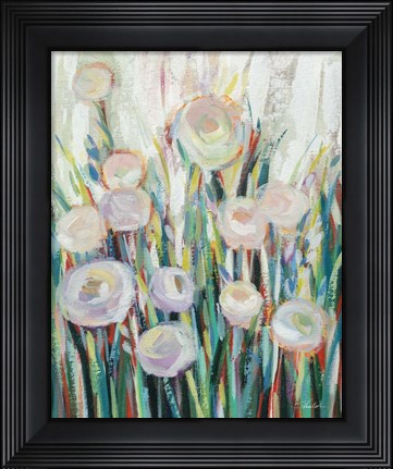 Framed Sprinkled White Flowers II Print