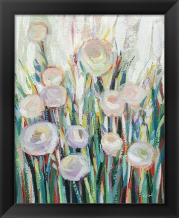 Framed Sprinkled White Flowers II Print