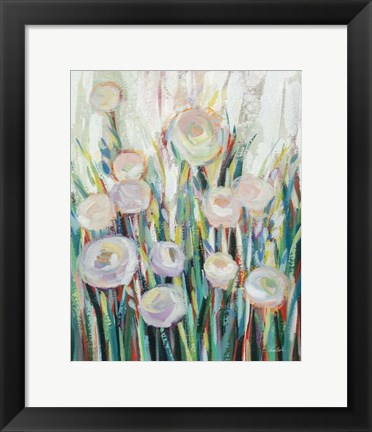 Framed Sprinkled White Flowers II Print