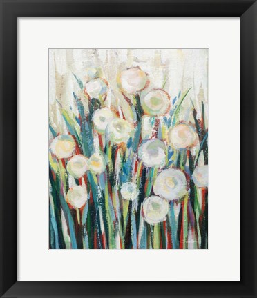 Framed Sprinkled White Flowers I Print