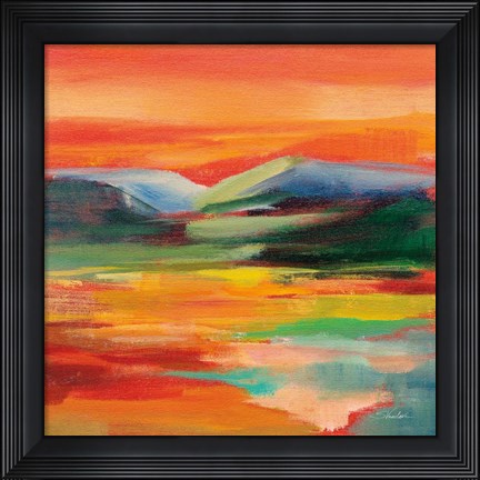 Framed Flower Hill Sunset II Print