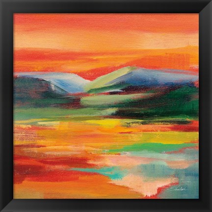 Framed Flower Hill Sunset II Print