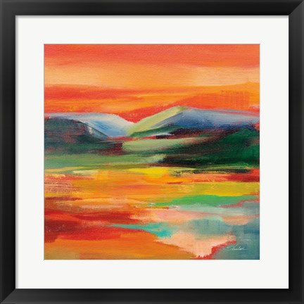 Framed Flower Hill Sunset II Print