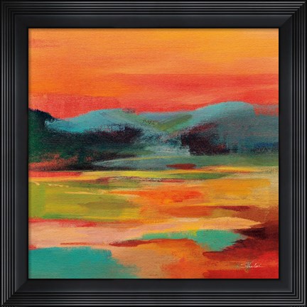 Framed Flower Hill Sunset I Print