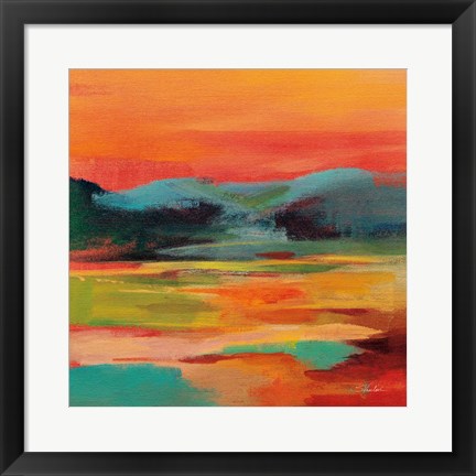 Framed Flower Hill Sunset I Print