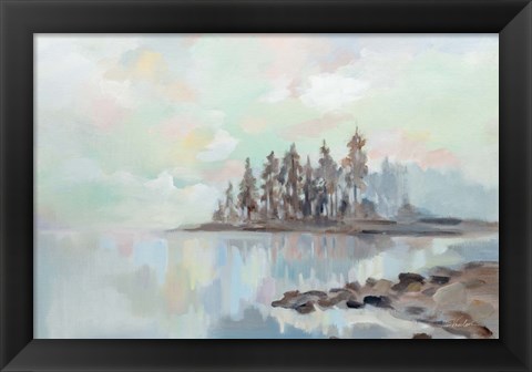 Framed Foggy Lake Print