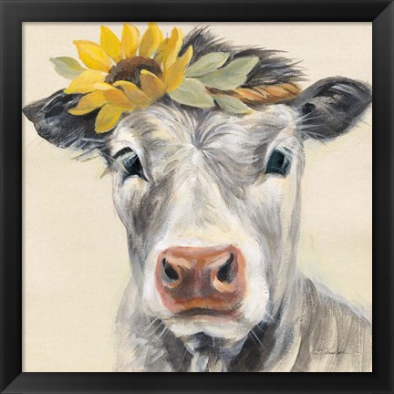 Framed Pretty Cow Print