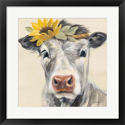 Framed Pretty Cow Print