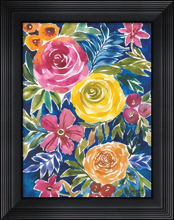 Framed Flower Patch I Print