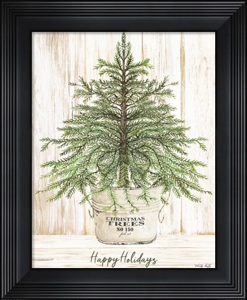 Framed Happy Holidays Tree Print