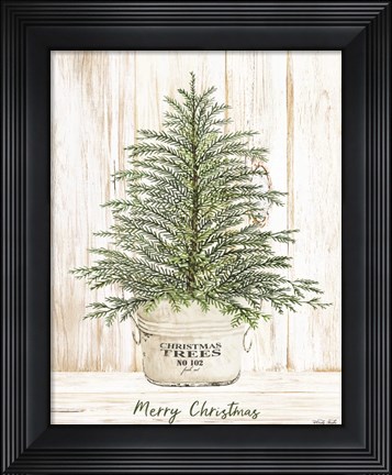 Framed Merry Christmas Tree Print