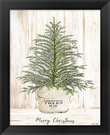 Framed Merry Christmas Tree Print