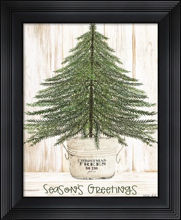 Framed Season&#39;s Greetings Tree Print