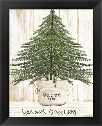 Framed Season&#39;s Greetings Tree Print