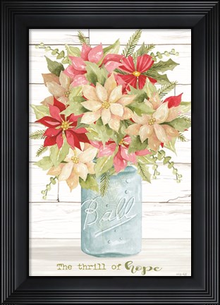 Framed Thrill of Hope Poinsettias Print