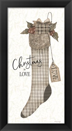 Framed Christmas is Love Stocking Print